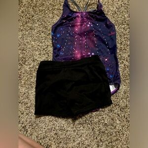 Girls dance leotards, set of two outfits, size M